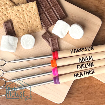 Personalized S'mores stick - Marshmallow Sticks - Camping accessories - Custom Skewers - House Warming - Campfire - Smores Toasting Stick