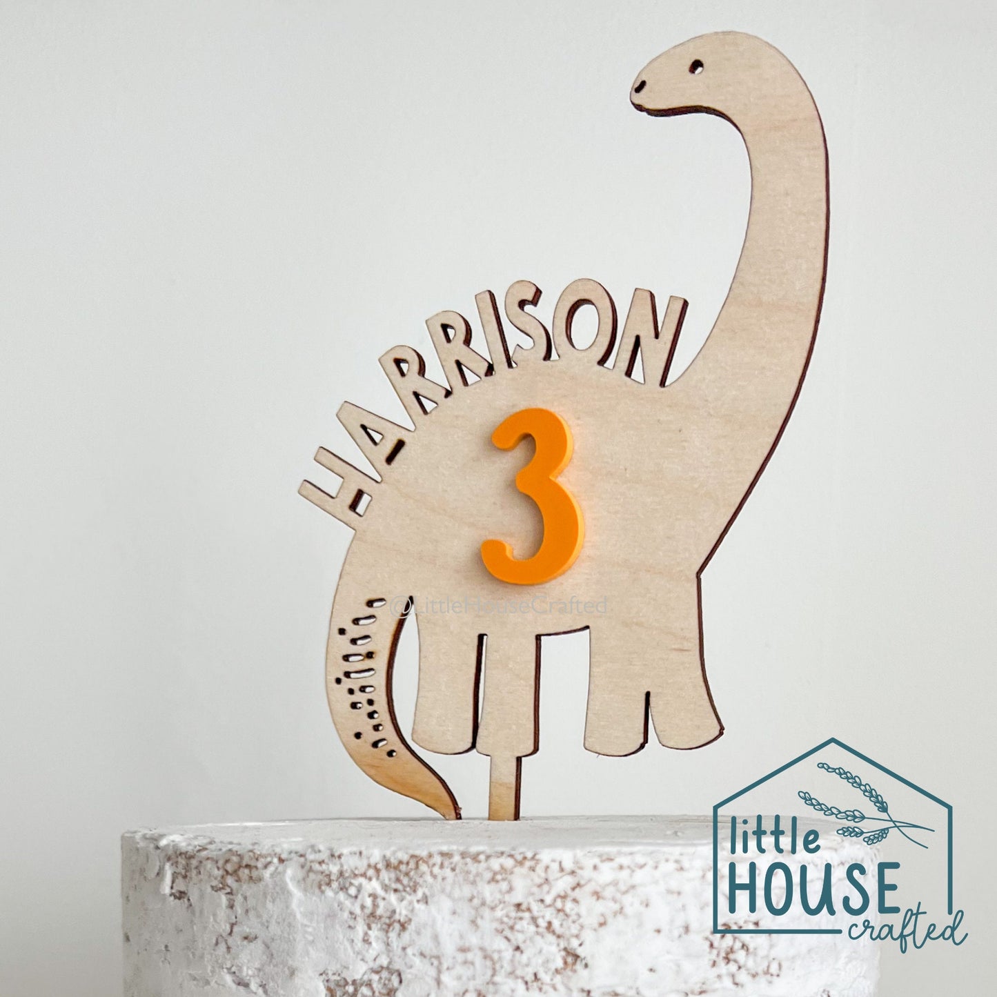 Personalized Dino Cake Topper