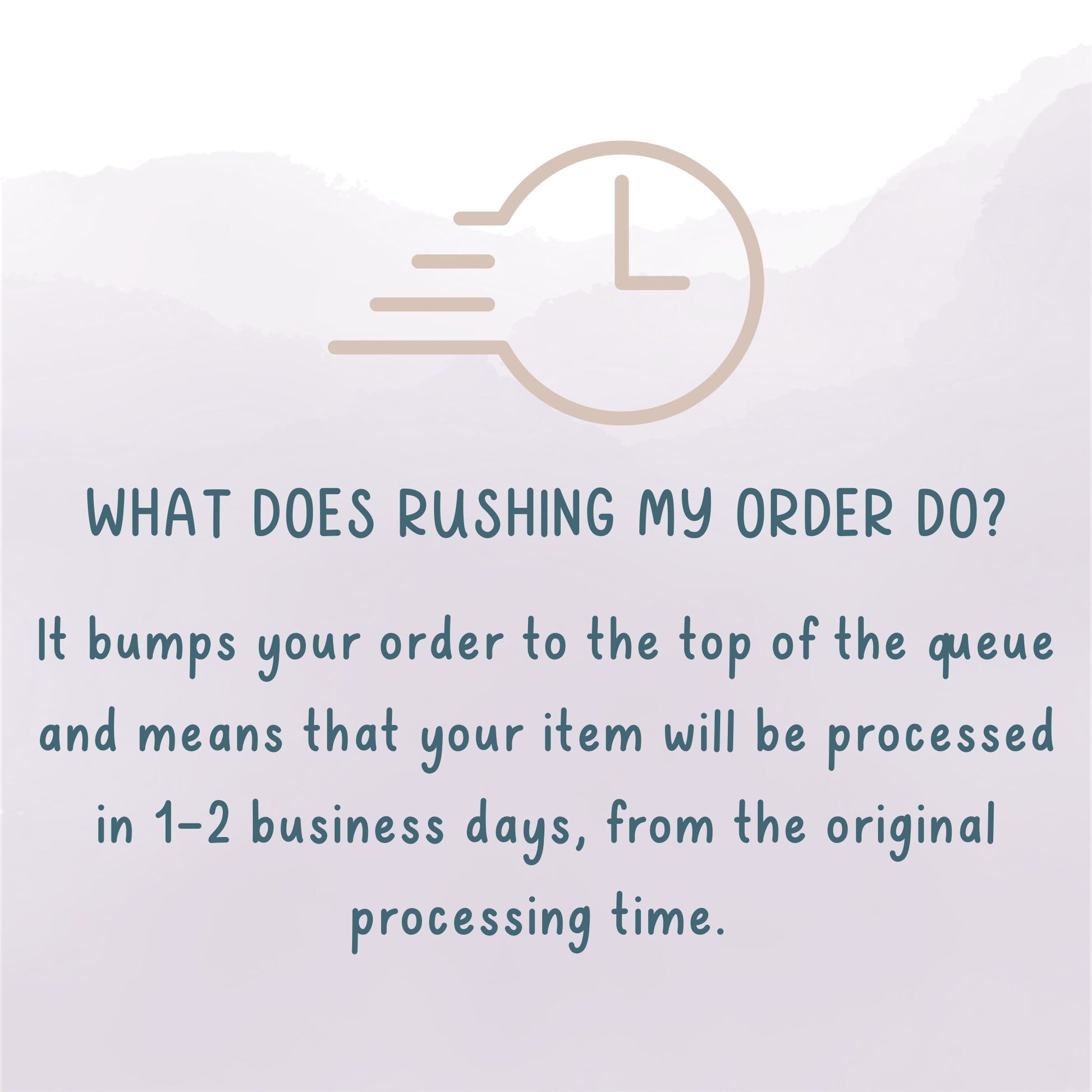 RUSH MY ORDER - Move My Order to the Front Of the Line