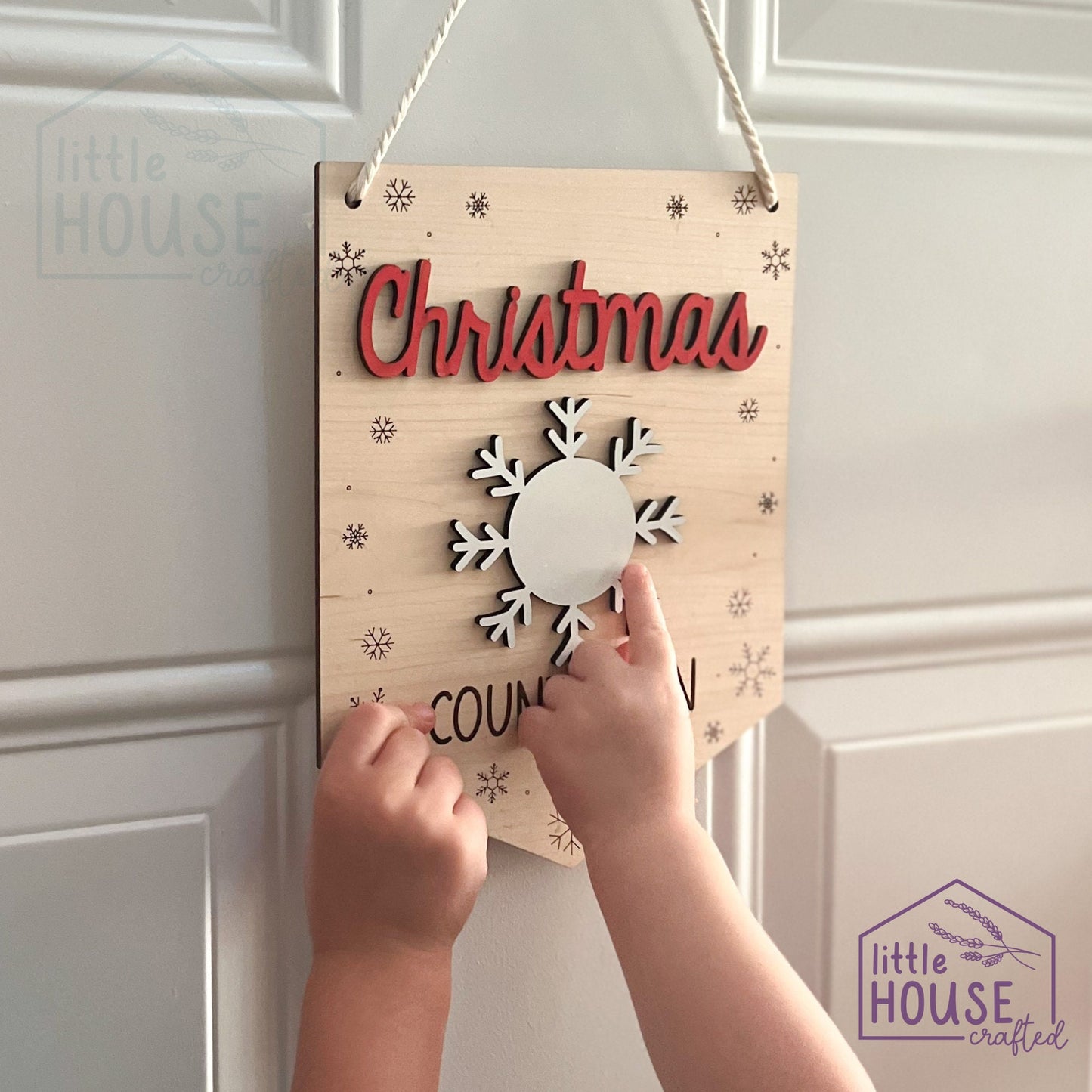 Christmas Countdown - Christmas Sign - Santa Claus - Days Until Christmas Sign - Advent Calendar - Hanging Sign - Family