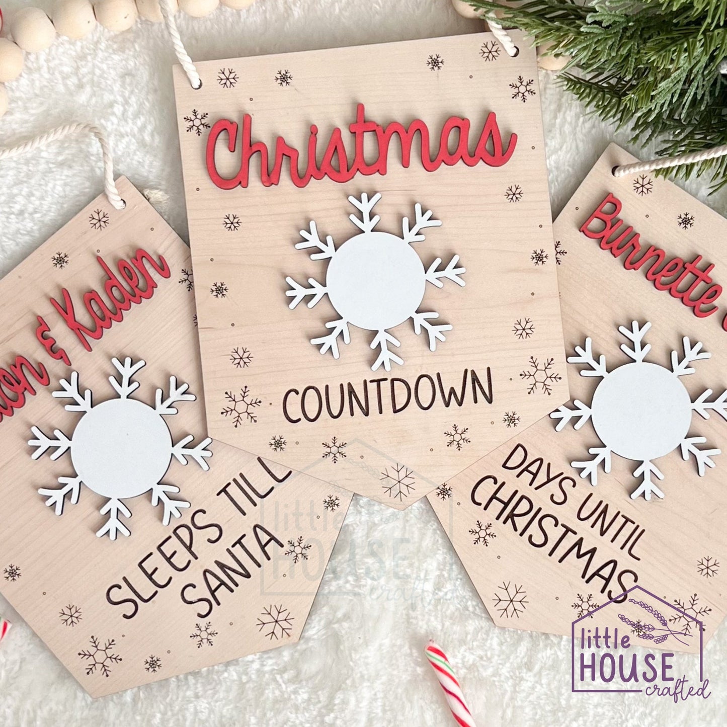 Christmas Countdown - Christmas Sign - Santa Claus - Days Until Christmas Sign - Advent Calendar - Hanging Sign - Family