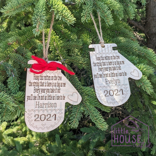 Children&#39;s Christmas Ornament - Growth - Child&#39;s Height - 2021 - Engraved- Watch Me Grow - Custom- Personalized- Keepsake - Memory