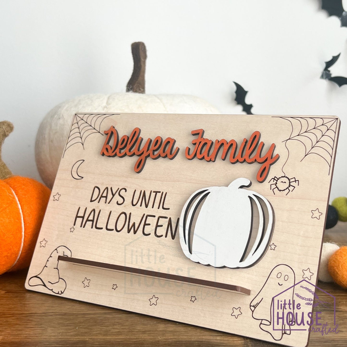 Halloween Countdown Wooden Sign