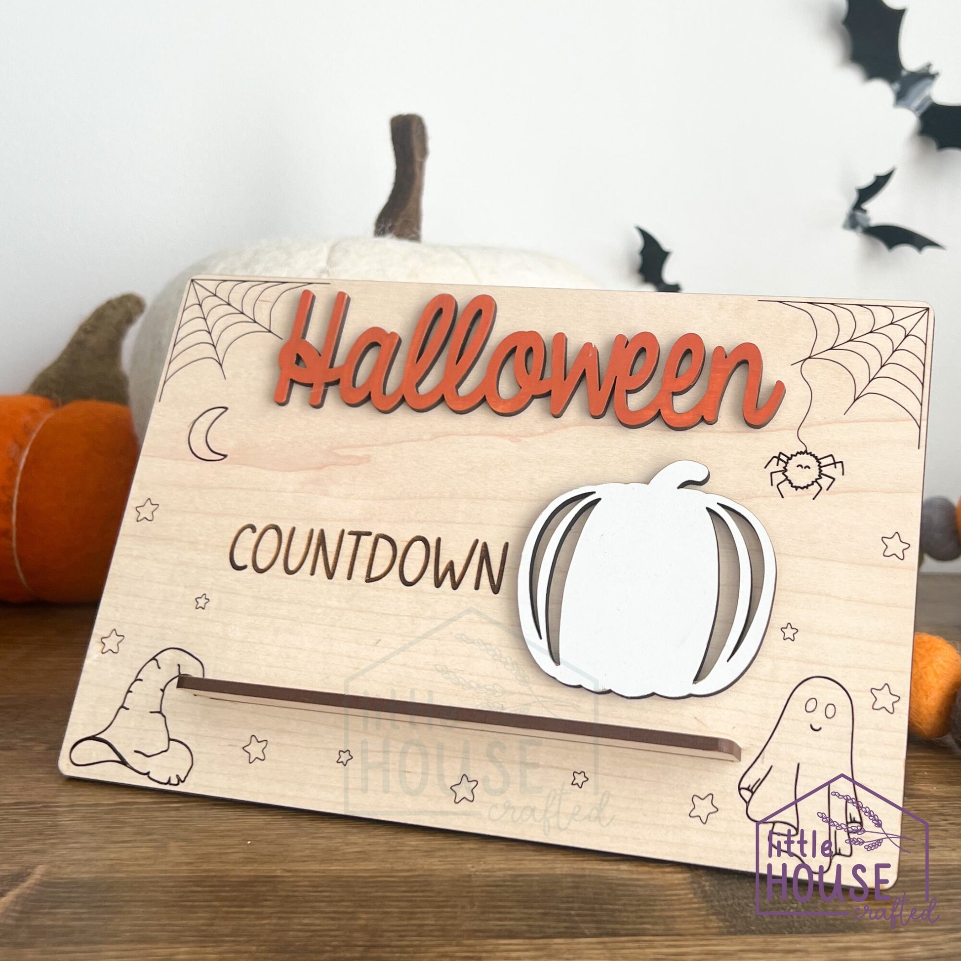 Halloween Countdown Wooden Sign