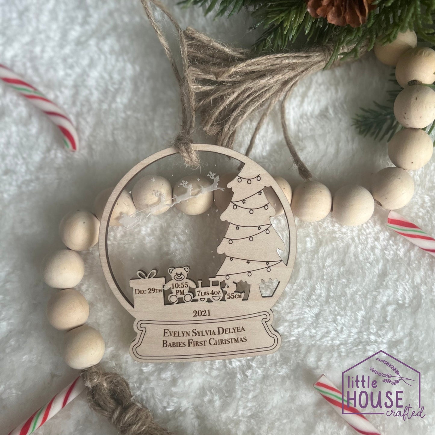 Baby's First Christmas Ornament - Birth Stats Christmas Ornament - Personalized Baby Christmas Ornament - Newborn Christmas Ornament