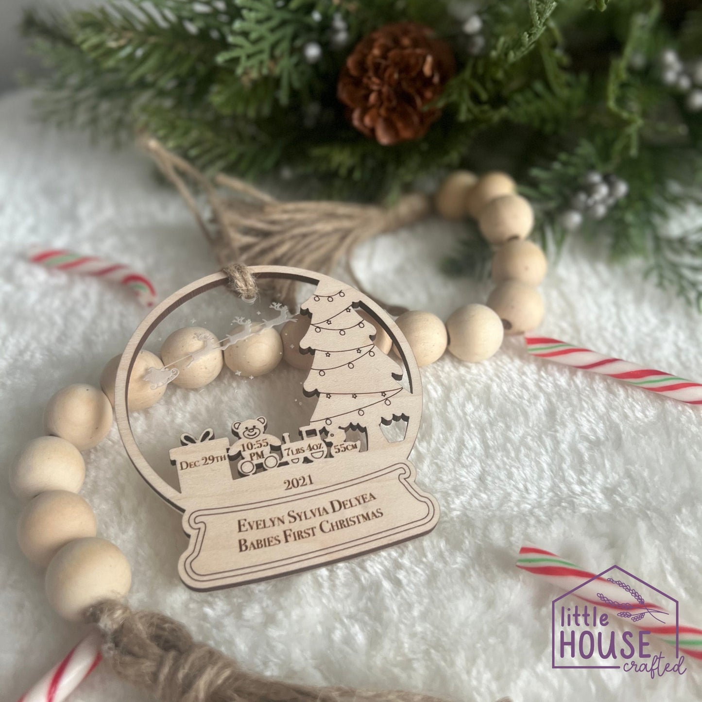 Baby's First Christmas Ornament - Birth Stats Christmas Ornament - Personalized Baby Christmas Ornament - Newborn Christmas Ornament