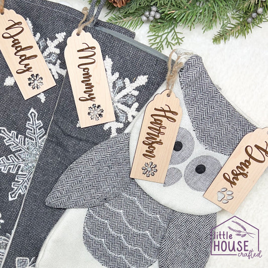 Christmas Wooden Stocking Tags