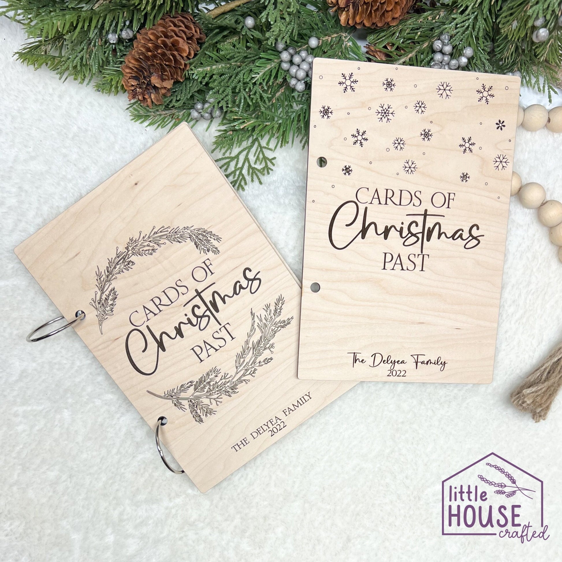 Christmas Card Holder - Cards of Christmas Past - Card Keeper - Greeting Card Binder - Keepsake Gift - Custom Engraved Gift - Memory Book Little House Crafted Christmas Card Holder - Cards of Christmas Past - Card Keeper - Greeting Card Binder - Keepsake Gift - Custom Engraved Gift - Memory Book Little House Crafted