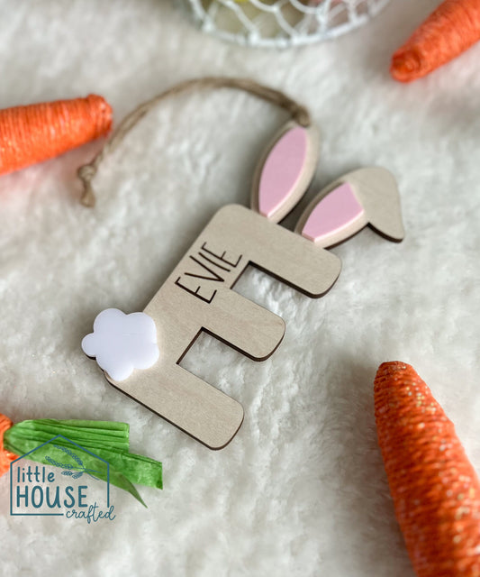 Easter Bunny Initial Basket Tag