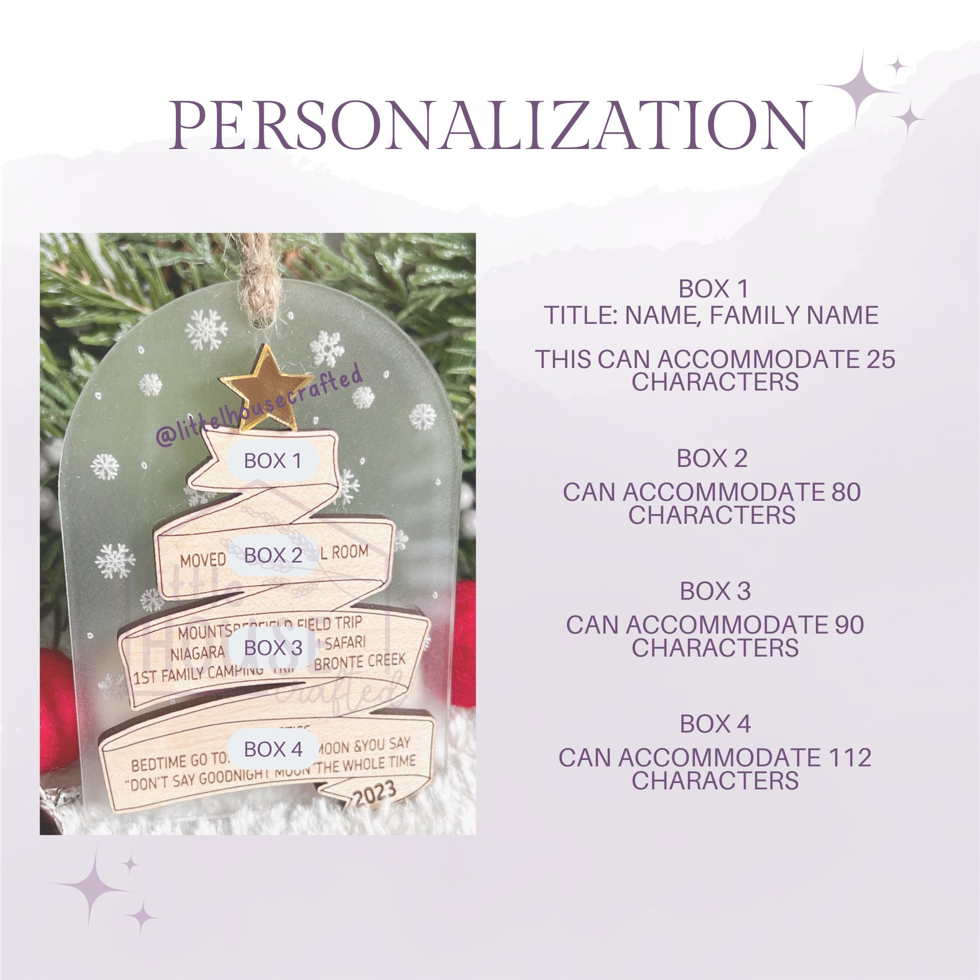 Engraved Wooden Family Ornament - Capture Cherished Moments - Personalized Holiday Keepsake - Time Capsule - Christmases Past