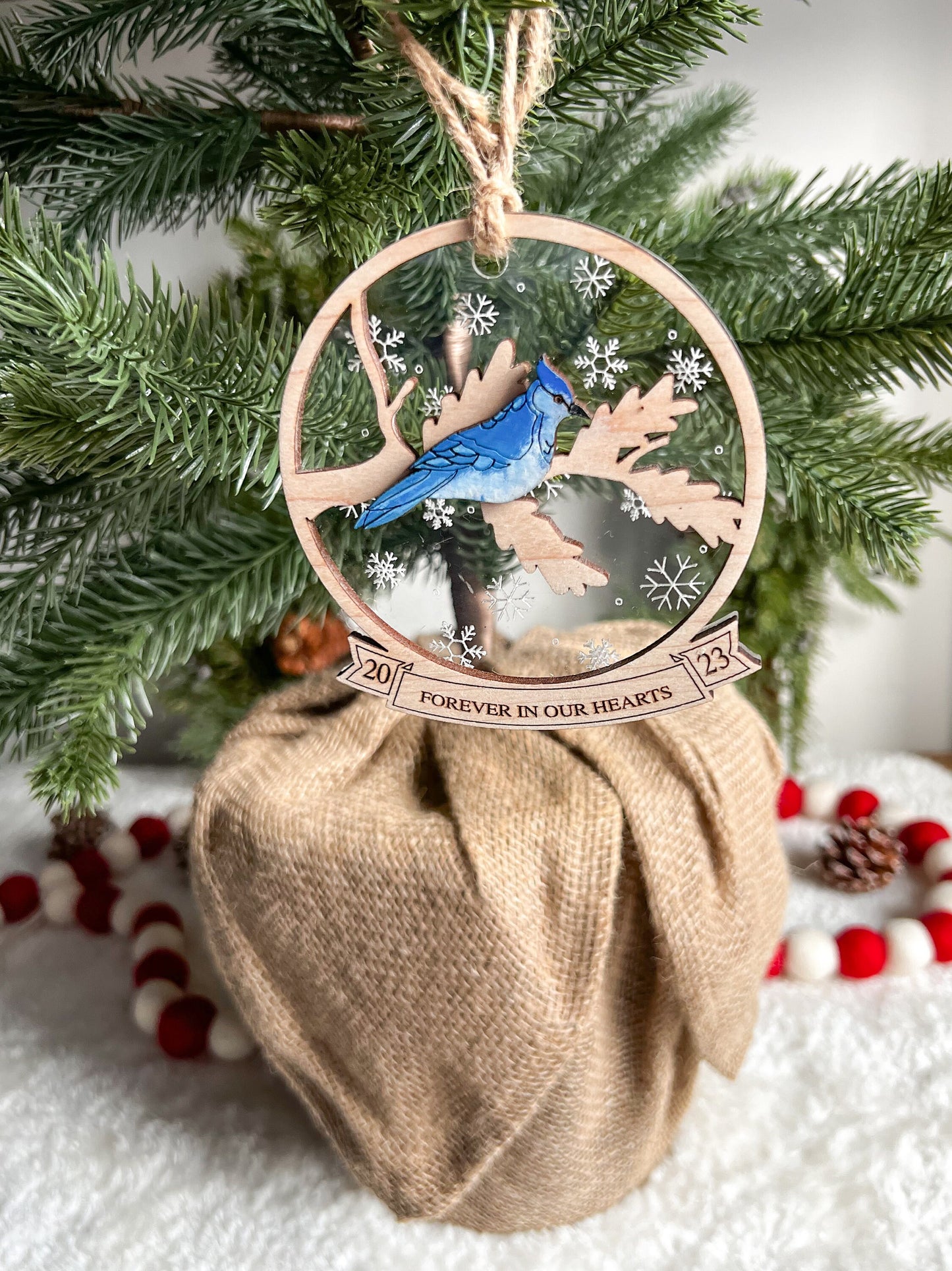 Memorial Christmas Cardinal Ornament