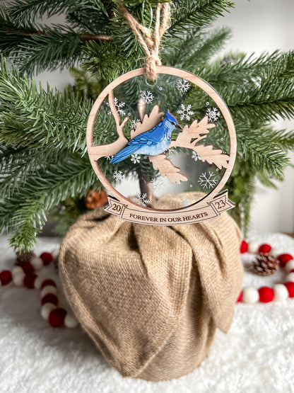 Memorial Christmas Cardinal Ornament