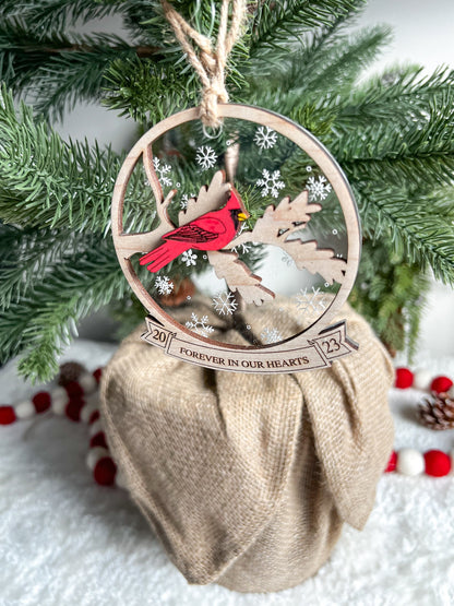 Memorial Christmas Cardinal Ornament