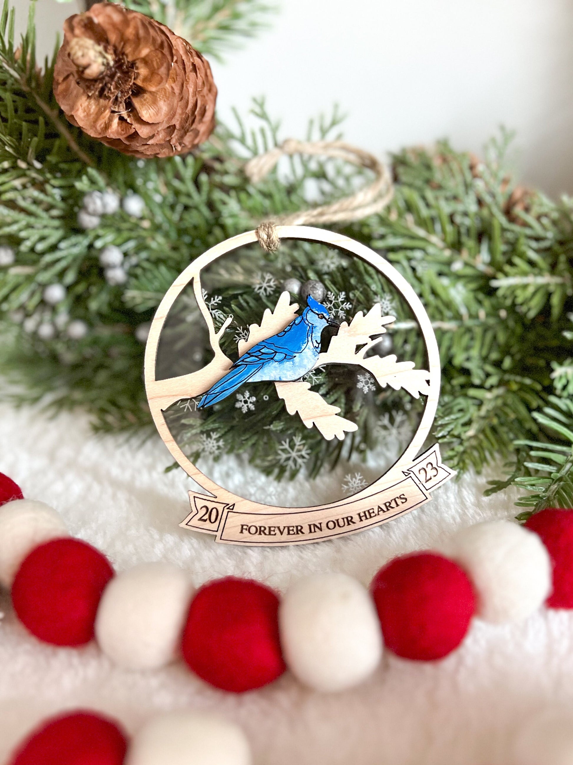 Memorial Christmas Cardinal Ornament