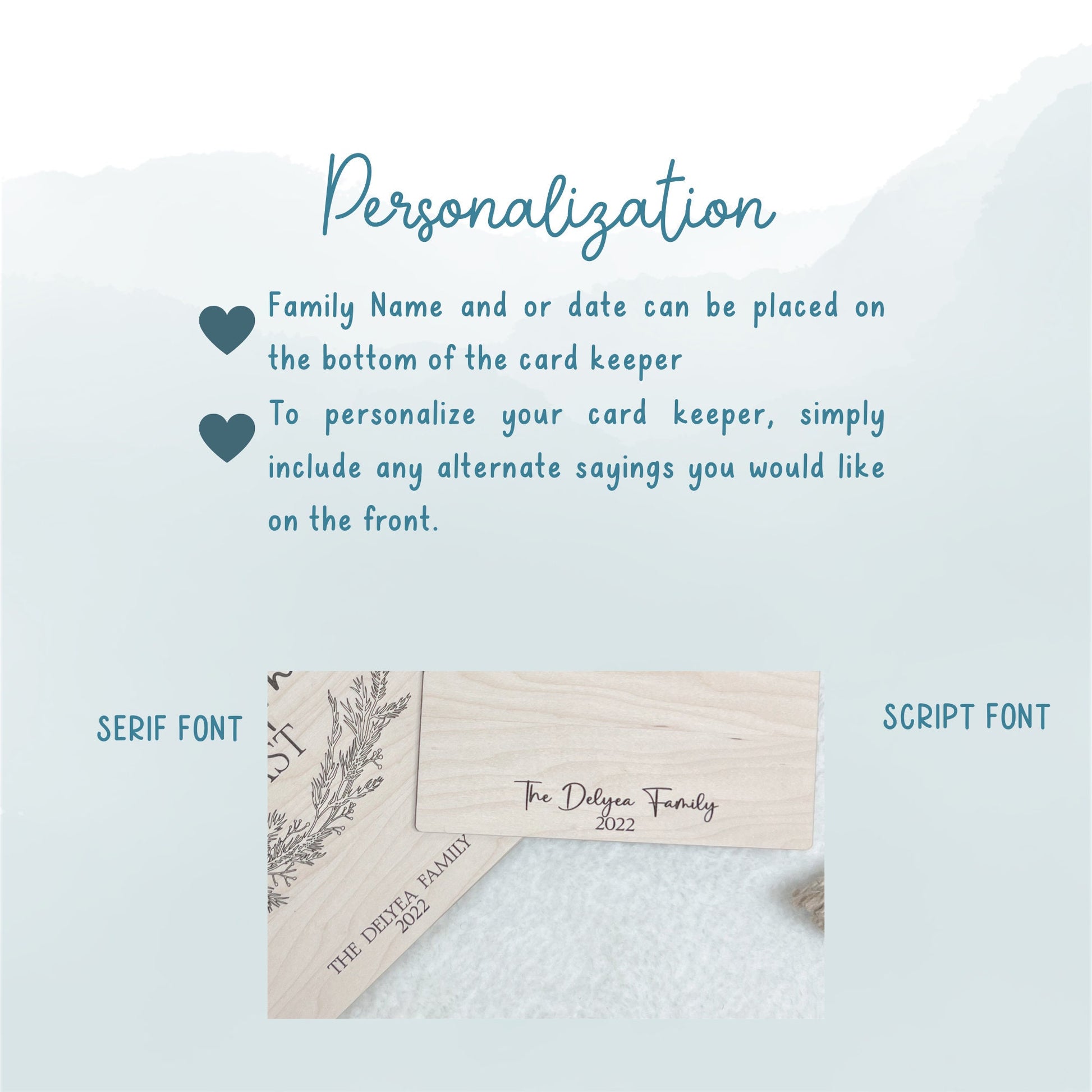 Personalized Wooden Engraved Christmas Card Keeper - Greeting Card Holder - Keepsake - Cards of Christmas Past