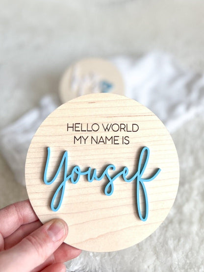 Hello World Custom Baby Name Sign