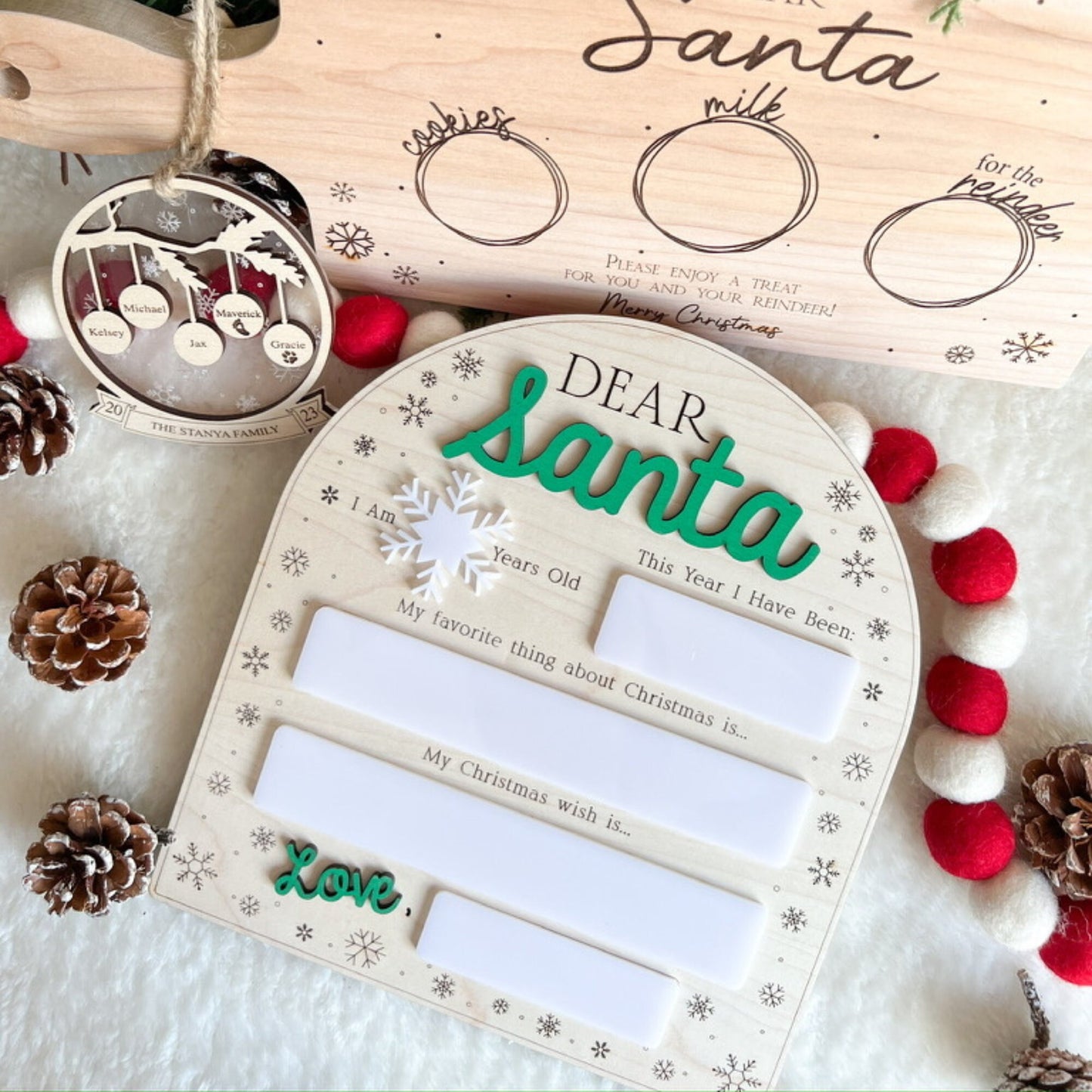 Dear Santa Sign - Dry Erase Sign - Santa Board - Reusable Santa Letter - Christmas Photo Prop - Letter To Santa Sign - Memory - Keepsake