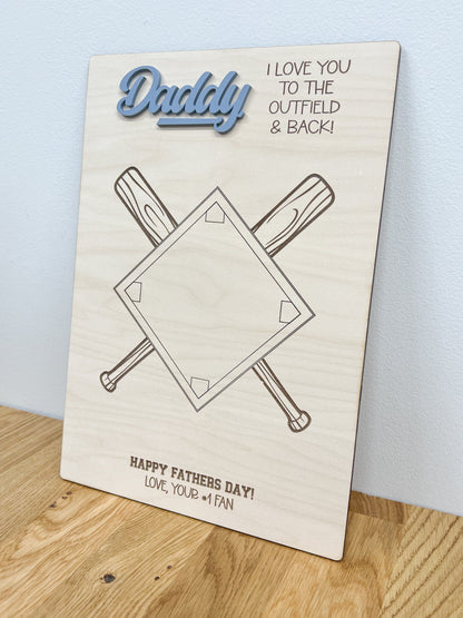 Father's Day Baseball Handprint Sign - Personalized Sign - Handprint Sign For Daddy, Father's Day Gift - Gift For Grandpa - Daddy Gift