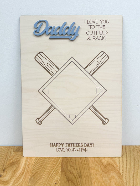 Father's Day Baseball Handprint Sign - Personalized Sign - Handprint Sign For Daddy, Father's Day Gift - Gift For Grandpa - Daddy Gift