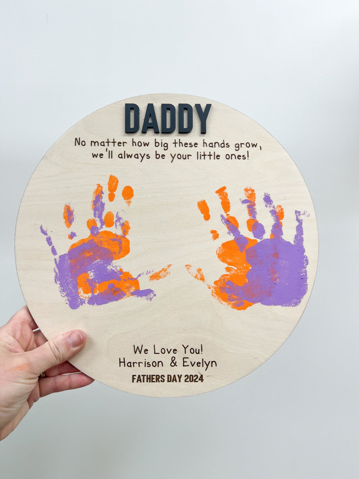 Personalized Wooden Dad Sign - Hands Down You're the best - Best Daddy - Custom Wood Sign - Handprint Wall Sign - Little Hands - Keepsake