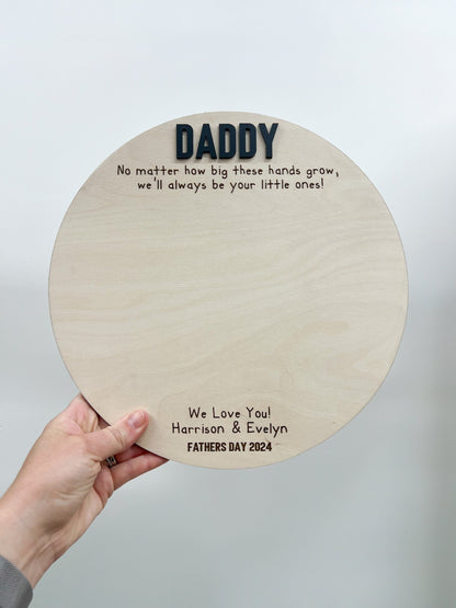 Personalized Wooden Dad Sign - Hands Down You're the best - Best Daddy - Custom Wood Sign - Handprint Wall Sign - Little Hands - Keepsake