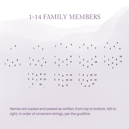 Family Christmas Ornament - 1 - 14 Family Members - Snowflakes- Acrylic - Engraved - Personalized Christmas ornaments - Gift - Family Tree