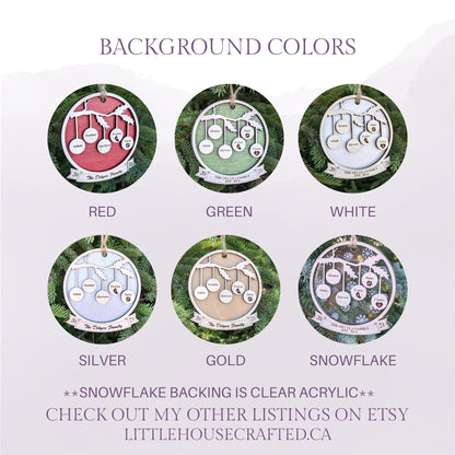 Cardinal Christmas Ornament - Personalized - Memorial Ornament - Loved One - Loving Memory - Sympathy- Laser Engraved -1-21 Family Members