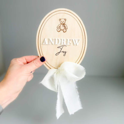 Personalized Maple Wood Baby Round | Custom Name Nursery Decor | Newborn Gift | Engraved Wood Baby Sign | Baby Shower Gift
