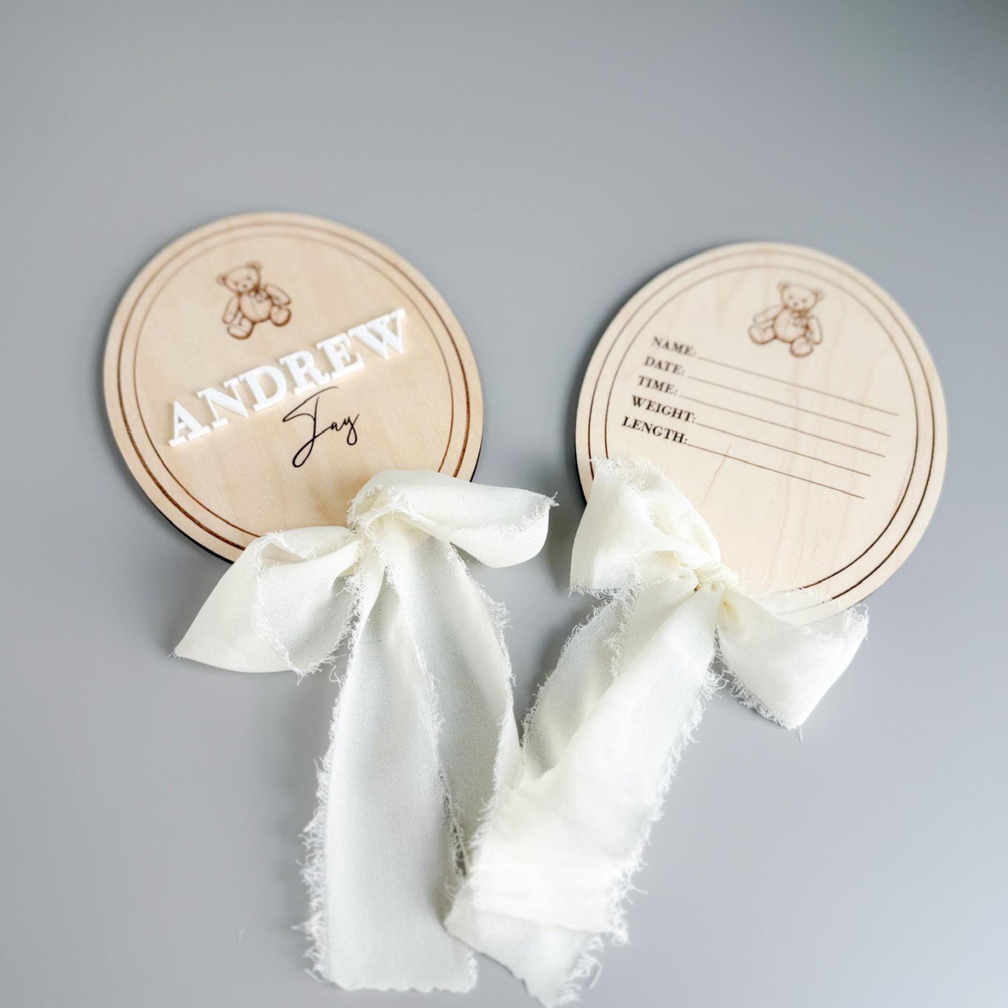 Personalized Maple Wood Baby Round | Custom Name Nursery Decor | Newborn Gift | Engraved Wood Baby Sign | Baby Shower Gift