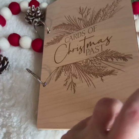 Personalized Wooden Engraved Christmas Card Keeper - Greeting Card Holder - Keepsake - Cards of Christmas Past