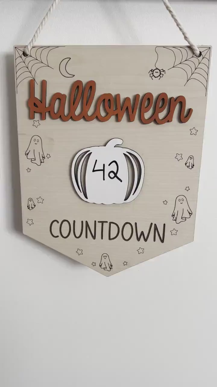 Halloween Countdown - Wood Hanging Sign - Countdown till - Halloween Calendar - Days Until Halloween   Whiteboard - Personalized