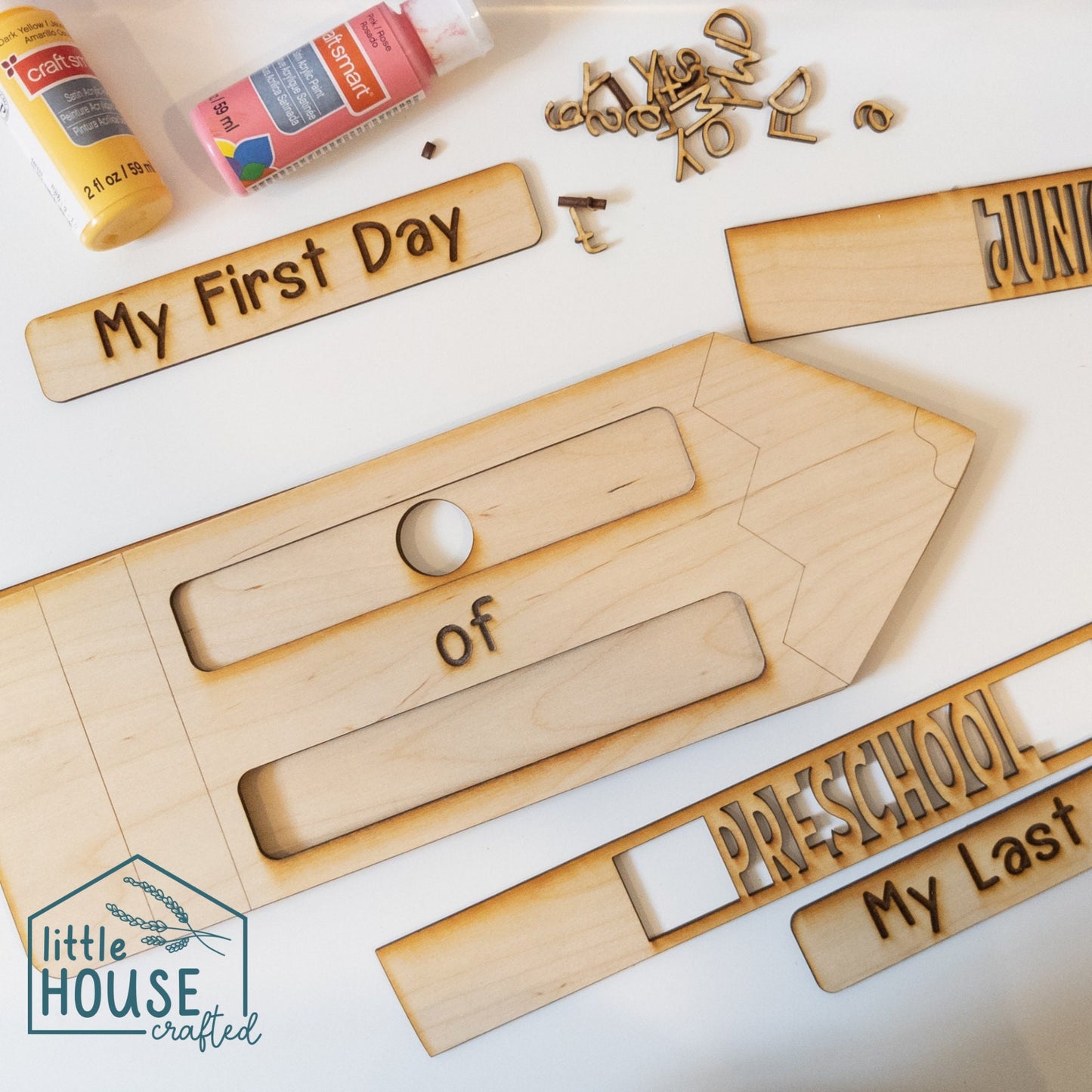 Back to School Sign - Interchangeable - First day of School - Last day of School - Photo Prop - Preschool - Grade 11 - Painted - DIY Kit