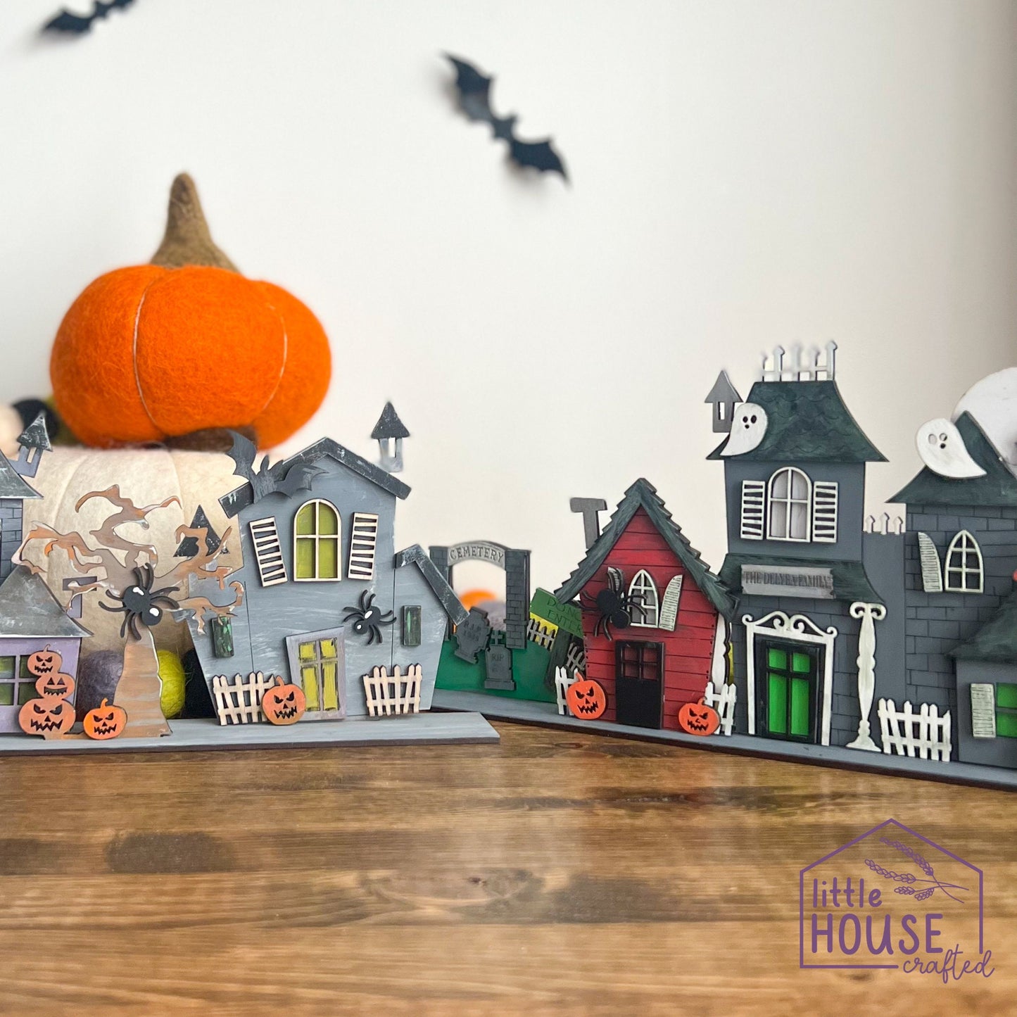 DIY Haunted House - Craft Kit - Halloween Craft - Spooky Village - Haunted House Decor - Shelf Sitter - Tiered Tray Decor